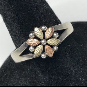 ISO Black Hills Gold Coleman Co Yellow and Rose Gold Sterling Ring